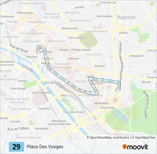 29 Bus Line Map