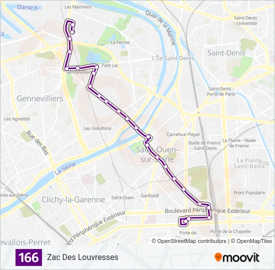 166 Bus Line Map