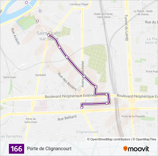 166 Bus Line Map