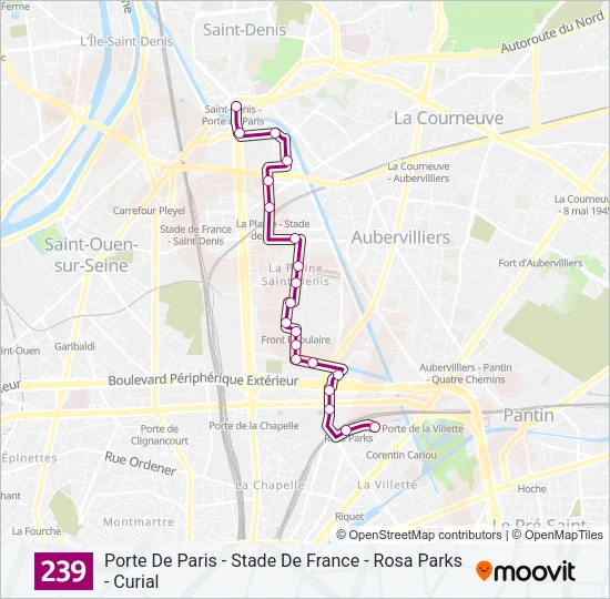 239 Bus Line Map