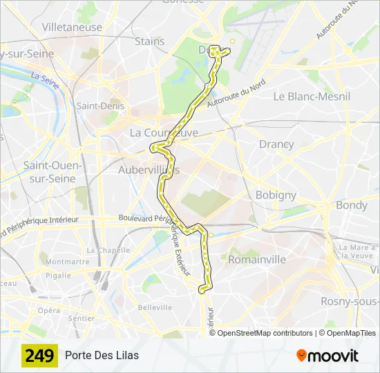 249 Bus Line Map