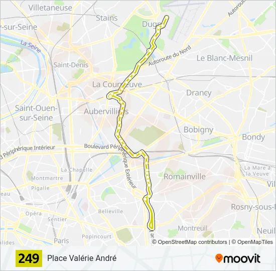 249 Bus Line Map