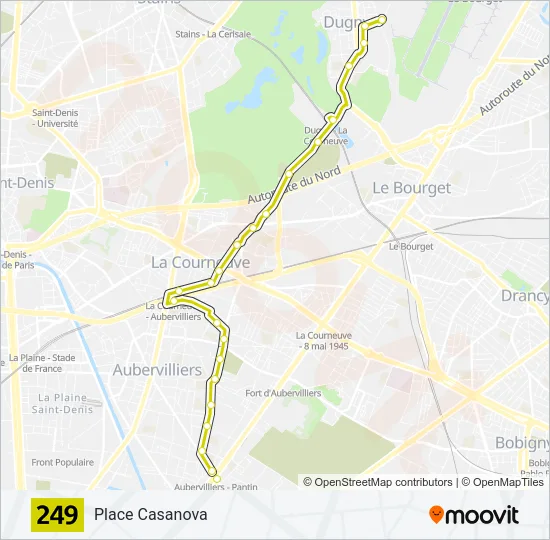 249 Bus Line Map