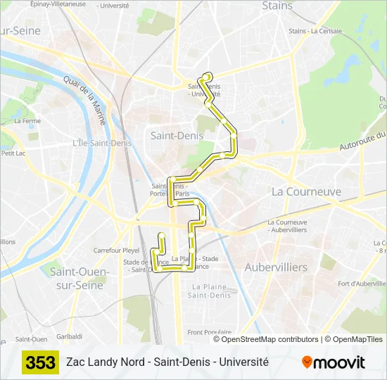 353 Bus Line Map