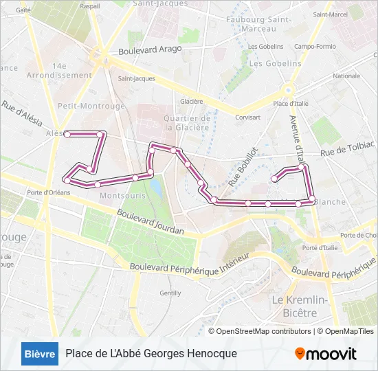 BIEVRES Bus Line Map