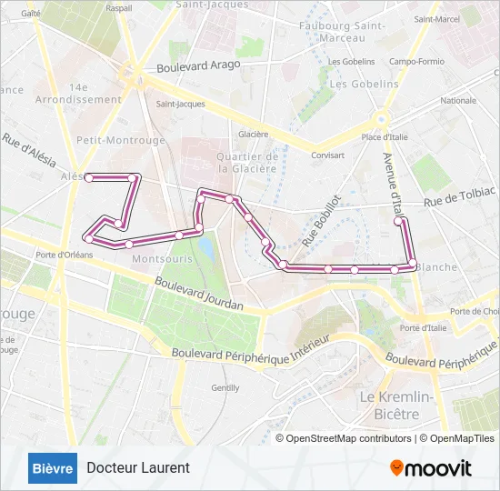 BIEVRES Bus Line Map