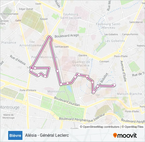 BIEVRES Bus Line Map