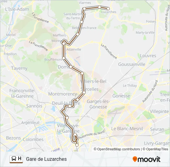 H Bus Line Map
