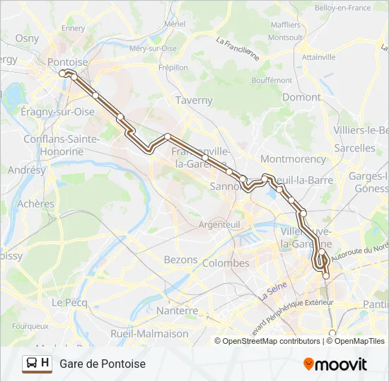 H Bus Line Map