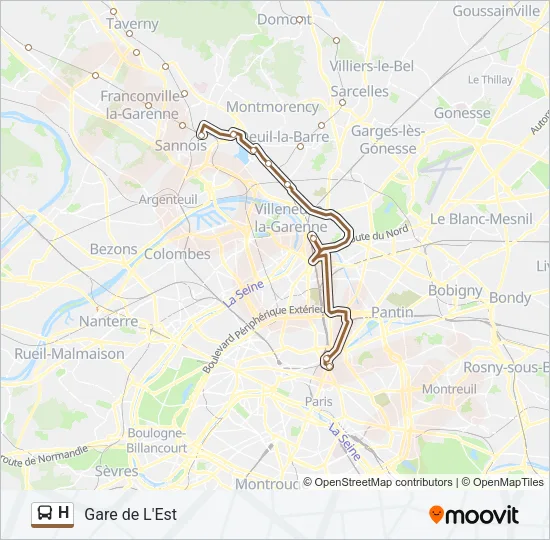 H Bus Line Map