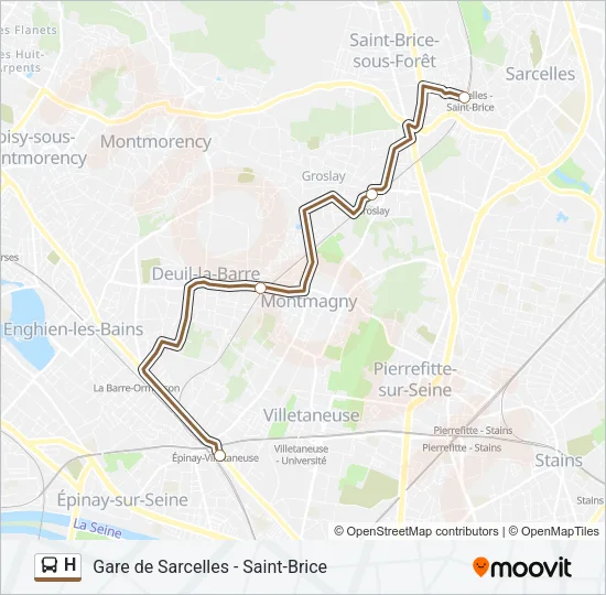 H Bus Line Map