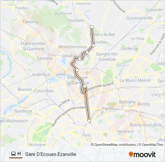 H Bus Line Map