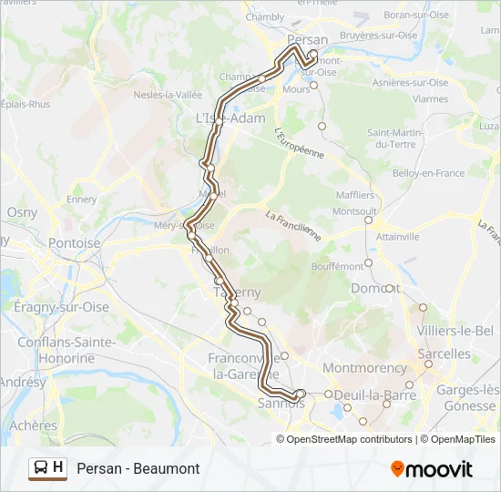 H Bus Line Map