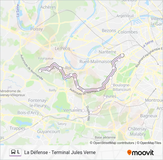 Plan de la ligne L de bus