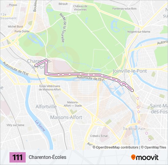 111 bus Line Map