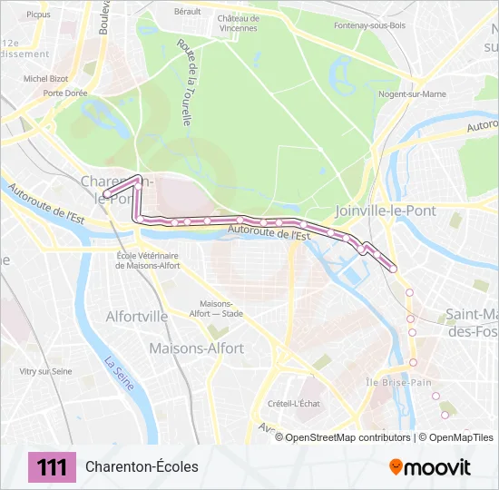 111 Bus Line Map