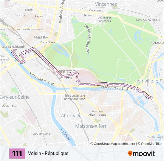 111 bus Line Map