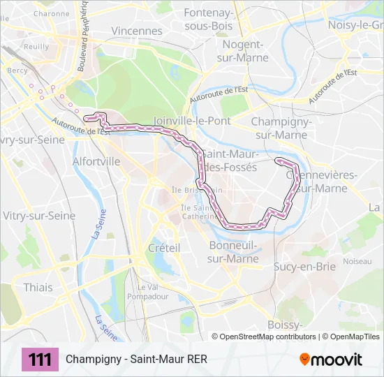 111 Bus Line Map