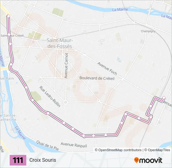 111 Bus Line Map