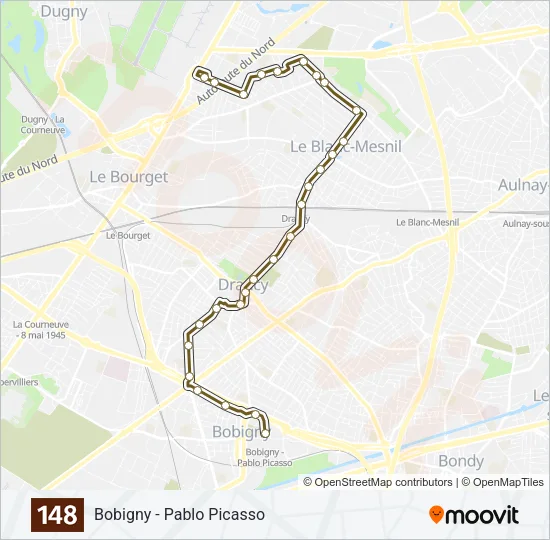 148 Bus Line Map