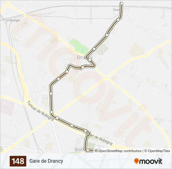 148 Bus Line Map