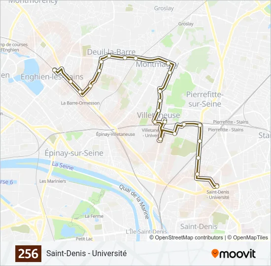 256 Bus Line Map