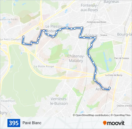 395 Bus Line Map