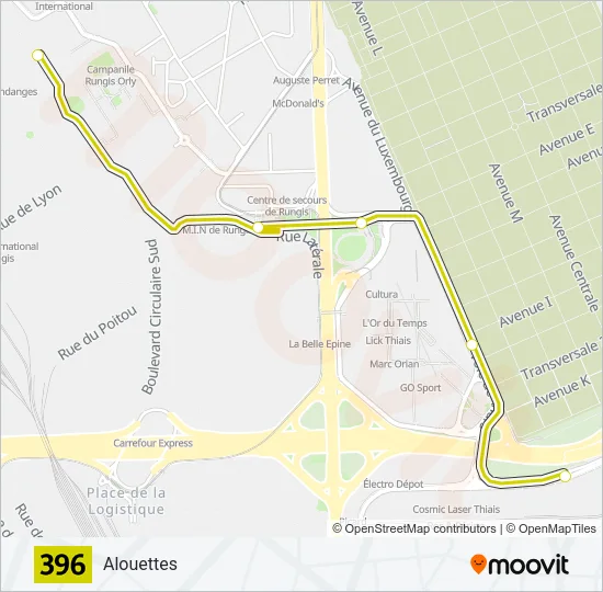 396 Bus Line Map