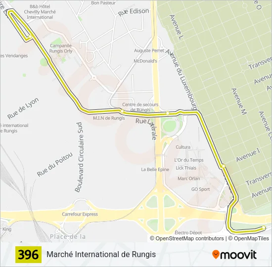 396 Bus Line Map