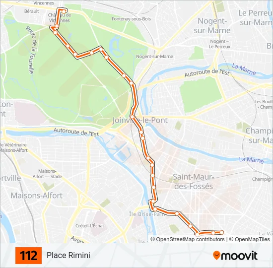 112 Bus Line Map