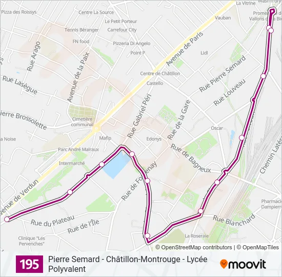 195 Bus Line Map