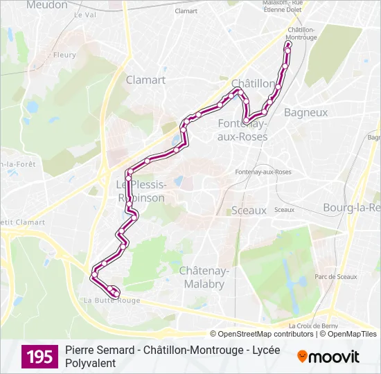 195 Bus Line Map