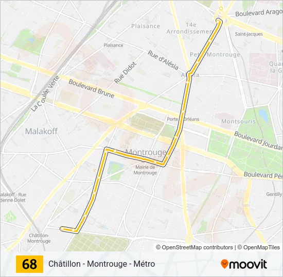 68 Bus Line Map