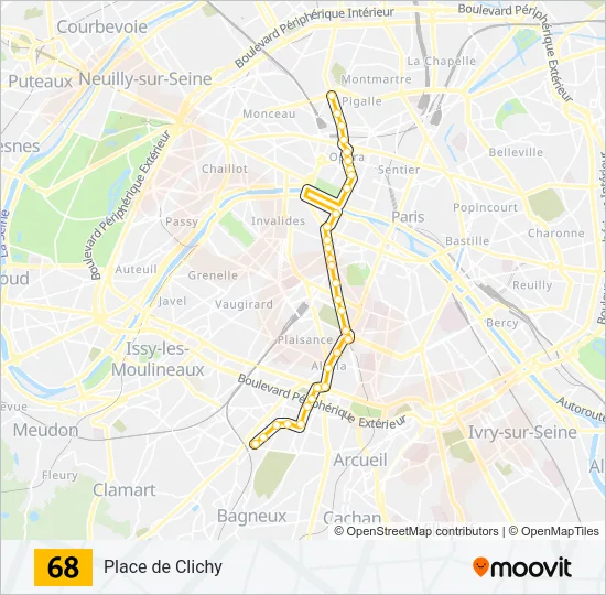 68 Bus Line Map