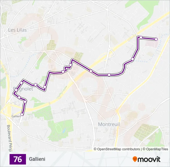 76 Bus Line Map