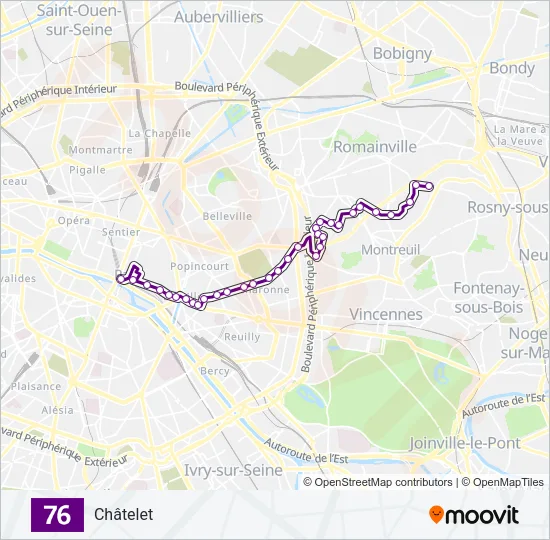 76 Bus Line Map