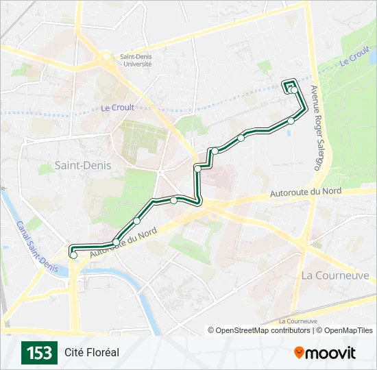 153 Bus Line Map