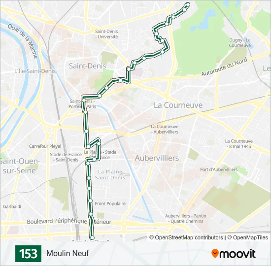 153 Bus Line Map