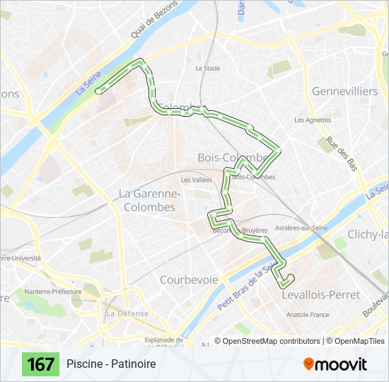 167 bus Line Map