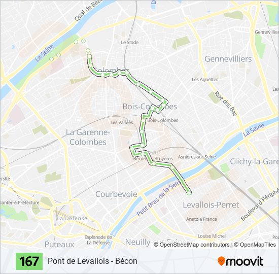 167 bus Line Map