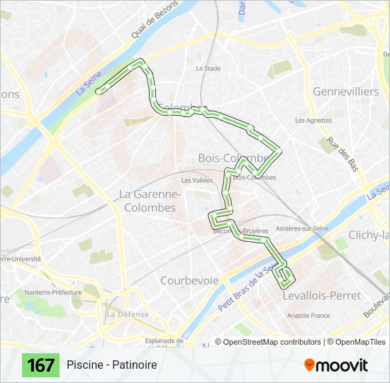 167 Bus Line Map