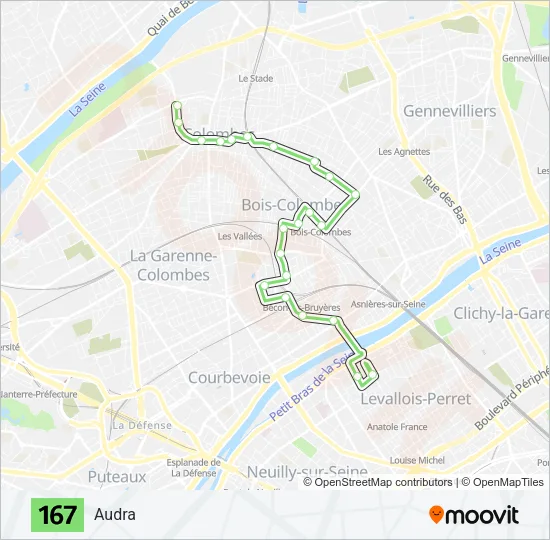 167 Bus Line Map