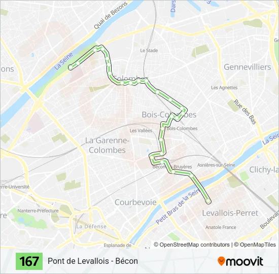 167 Bus Line Map