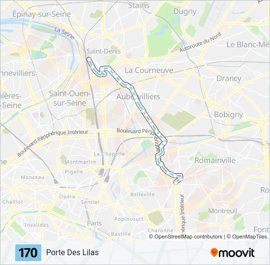 170 Bus Line Map