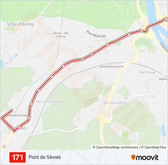 171 Route: Schedules, Stops & Maps - Pont de Sèvres (Updated)