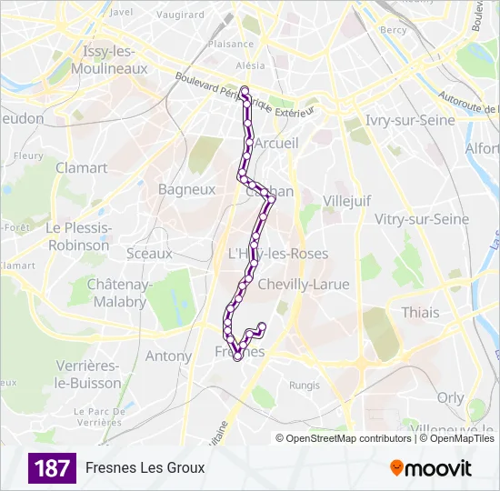 187 Bus Line Map