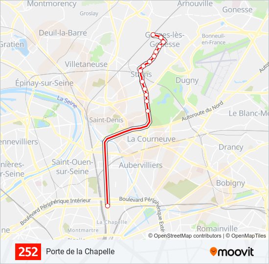 252 Route: Schedules, Stops & Maps - Porte de la Chapelle (Updated)