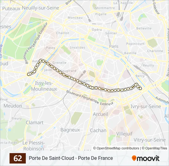 62 Bus Line Map