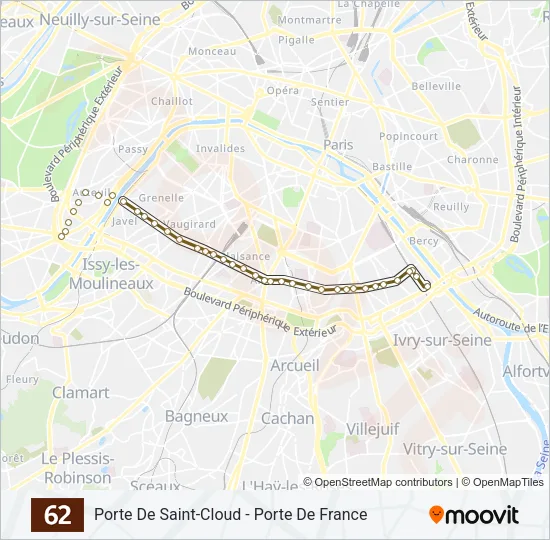62 Bus Line Map