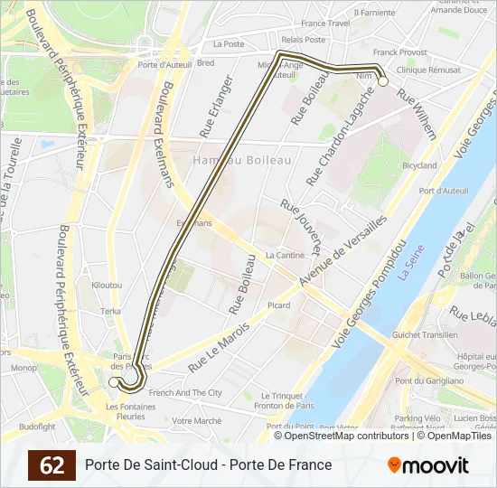 62 Bus Line Map